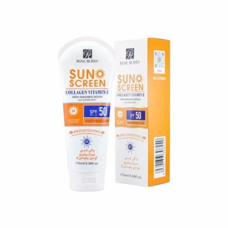 🧴 واقي شمس روز بيري بالكولاجين وفيتامين E Rose Berry Sunscreen Collagen Vitamin E SPF 50