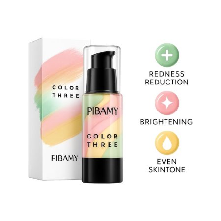 🌈 PIBAMY - COLOR THREE SERUM 💧 سيروم ملون بـ3 تركيبات لتفتيح وتوحيد وترطيب البشرة