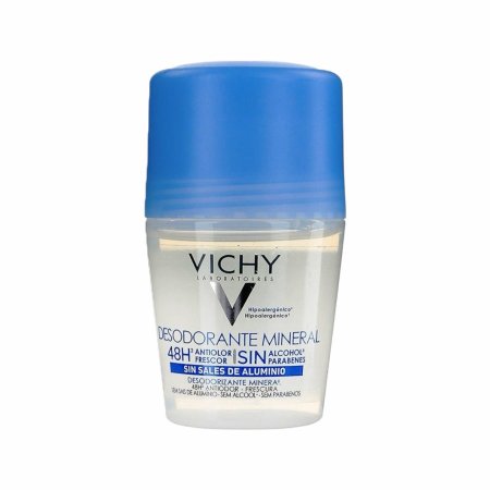 VICHY Mineral 48H (الأزرق الشفاف)  💧 المزيل المعدني الخفيف للبشرة الحساسة