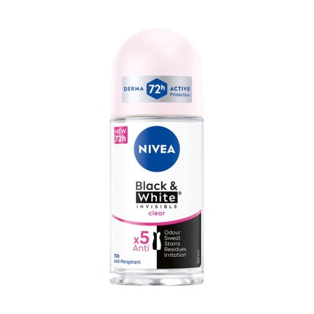 نيفيا رول أون مزيل عرق بلاك آند وايت إنفزبل كلير  – NIVEA Black & White Invisible Clear Roll-On